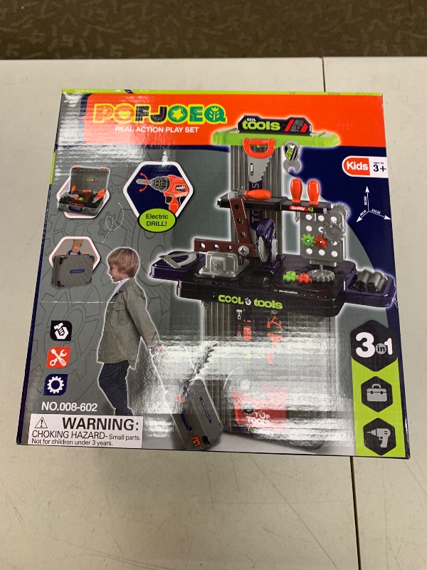 Photo 1 of Kids Tool Bench 3-in-1 STEM Engineering Playbench - Pretend Play Workbench with Electric Drill, Measurement Tools & 50+ Components, Ages 3-5 (Portable Carry Case Included)