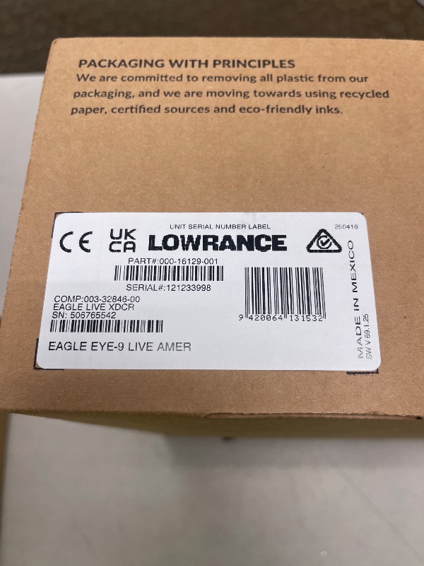 Photo 1 of Lowrance Eagle Eye™ 9 Live AMER, 9" IPS Screen, Eagle Eye™ transducer, C-MAP® Inland Charts for The US, with Coverage of Over 17,000+ American Lakes