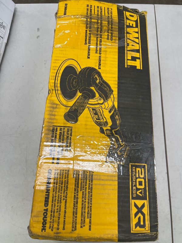 Photo 1 of DEWALT 20V MAX* XR Cordless Polisher, Rotary, Variable Speed, 7-Inch, 180 mm, Tool Only (DCM849B)