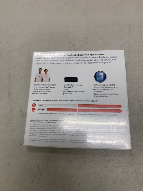 Photo 1 of AppleCare Protection Plan for Apple TV (MC252LL/B) - Newest Version