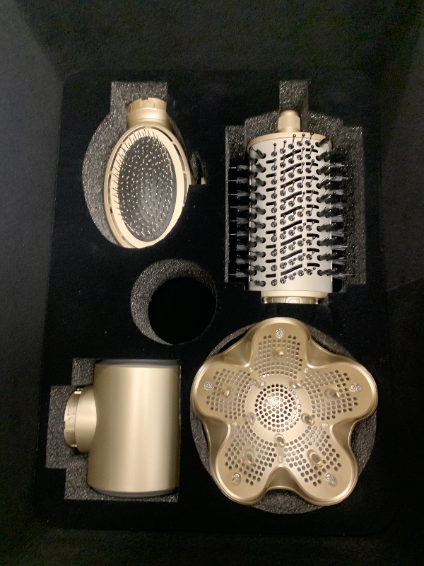 Photo 1 of Tqcir 8-in-1 Professional Hot Air Styler&Hair Dryer Brush, Powerful Multi-Styler with Auto-Wrap Curler with Storage Case, Fast Drying Curling Straightening Volumizing Without Heat Damage(Gold)