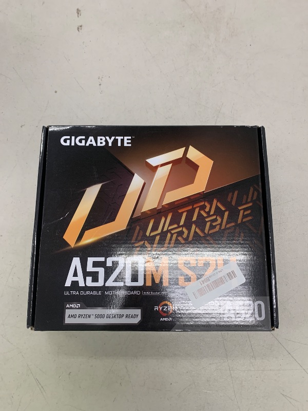 Photo 1 of Gigabyte A520M S2H (AMD Ryzen AM4/MicroATX/4+3 Phases Digital PWM/Gigabyte Gaming GbE LAN/NVMe PCIe 3.0 x4 M.2/3 Display Interfaces/Q-Flash Plus/RGB Fusion 2.0/Motherboard)