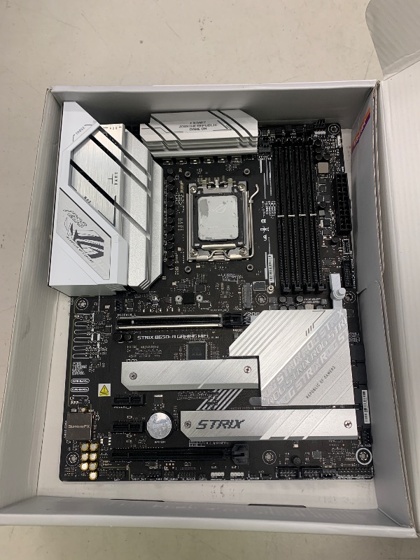 Photo 1 of ASUS ROG Strix B650-A Gaming WiFi 6E AM5 (LGA1718) Ryzen 7000 Motherboard(12+2 Power Stages,DDR5,3xM.2 Slots,PCIe® 4.0, 2.5G LAN,WiFi 6E,USB 3.2 Gen 2x2 Type-C® Port)