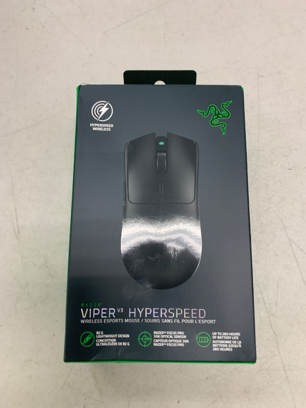 Photo 1 of Razer Viper V3 HyperSpeed Wireless Esports Gaming Mouse: 82g Lightweight - Up to 280 Hr Battery - 30K DPI Optical Sensor - Gen-2 Mechanical Switches - 8 Programmable Controls - Classic Black