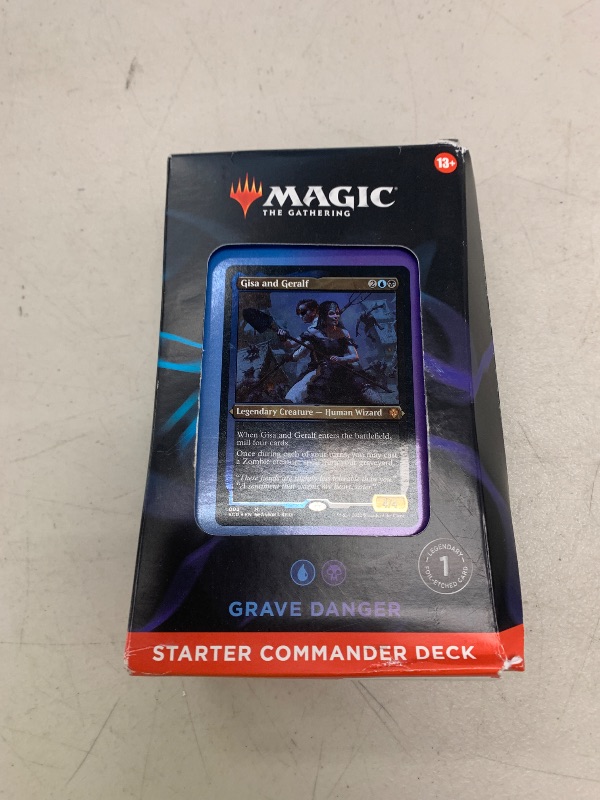 Photo 1 of Magic: The Gathering Starter Commander Deck – Grave Danger (Blue-Black) | Ready-to-Play Deck for Beginners and Fans | Ages 13+ | Collectible Card Games