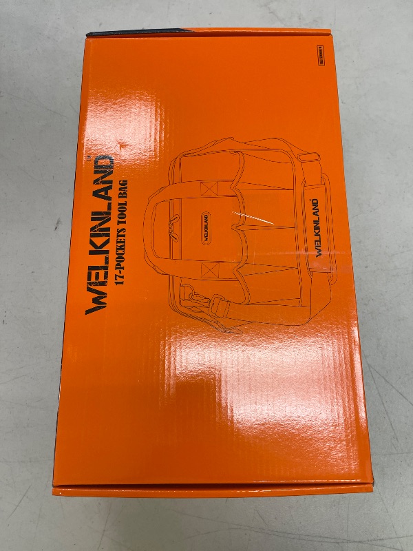 Photo 1 of WELKINLAND 17-Pocket Tool Bag - 14" Portable, Brown, Heavy Duty with Shoulder Strap for Mechanics, Electricians & Construction Workers