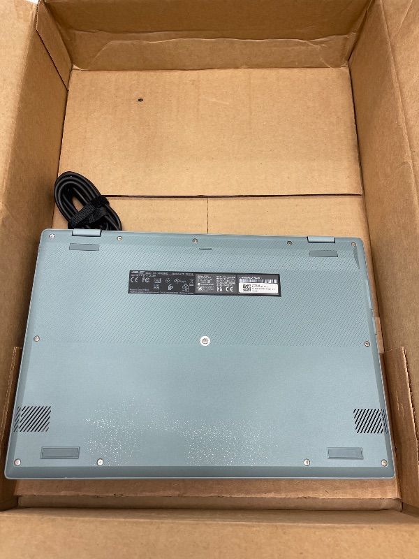 Photo 1 of LOCKED // ASUS Chromebook Flip 14" FHD Touch Laptop, MediaTek Kompanio 520, 4GB RAM, 64GB eMMC, MediaTek Integrated Graphics, 720p HD Webcam, Chrome OS, WiFi 6, Gray Green(Renewed)