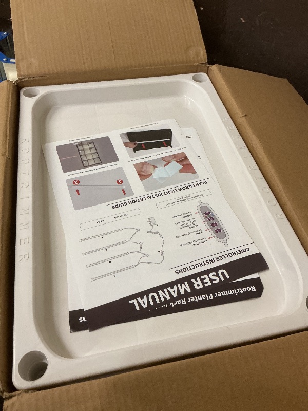 Photo 1 of RooTrimmer 5-Tier Seed Starter Trays Plant Stand with LED Grow Light (Auto-Timer), Bottom Watering Designed for Indoor Greenhouse Plants, Fits Small Pots & Seedling Cell Trays - White