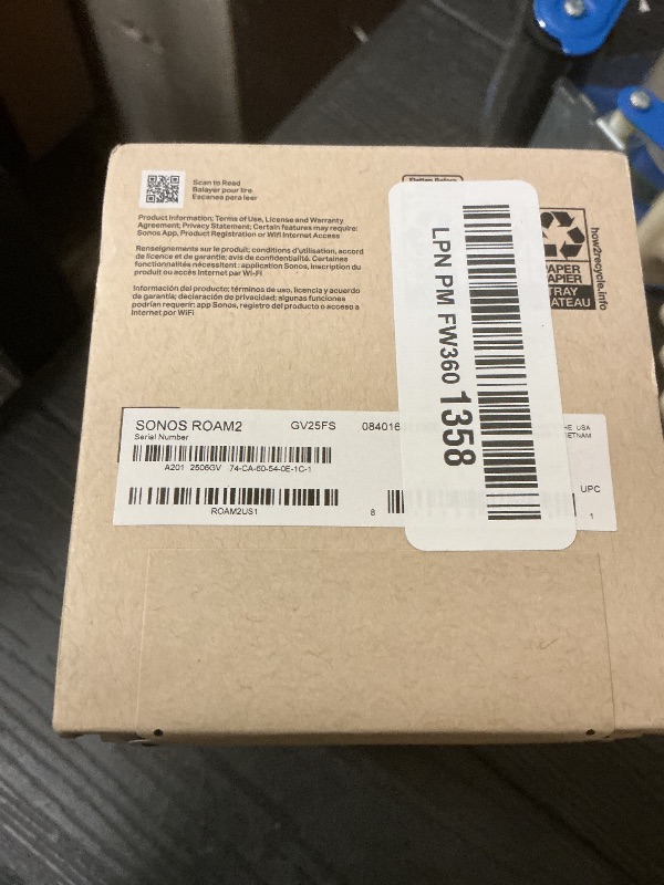 Photo 1 of Sonos Roam 2 - White - Portable Waterproof Bluetooth Speaker