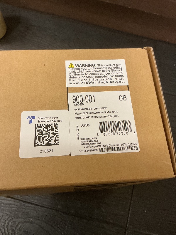 Photo 1 of Moen Flo Smart Water Monitor and Automatic Shutoff Sensor, Wi-Fi Water Leak Detector for 3/4-Inch Diameter Pipe, 900-001