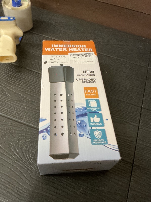 Photo 1 of 2000W Portable Immersion Water Heater with Build-in Thermostat & Delayed Start - Fast Heating for Buckets, Bathtubs, hot tub & Mini Pools hot tub - Stainless Steel Guard, Real-Time Temperature Display