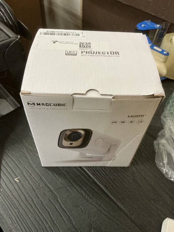 Photo 1 of ?Auto Focus&1080P?Magcubic Mini Smart Projector with 4K Support, Portable Projector with Wifi and Bluetooth, 5W Speaker, Built in Apps, Voice Control, Outdoor Movie Projector