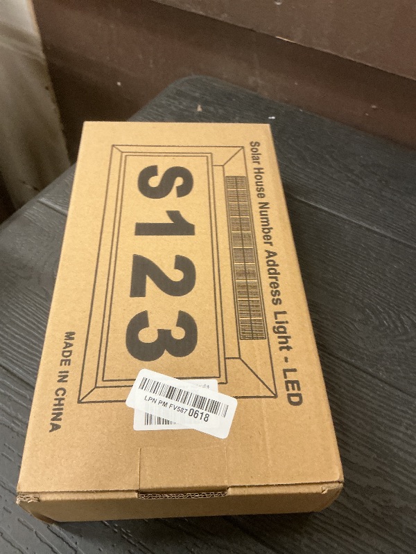 Photo 1 of Solar Address Sign, Lighted Address Numbers Outdoor Waterproof, Illuminated LED Address Plaque, House Numbers for Outside, Grey