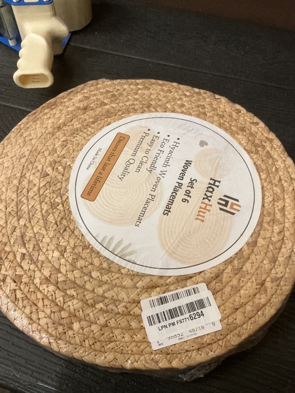 Photo 1 of 13.5” Woven Placemats, Round Rattan Placemats Set of 6, Natural Wicker Chargers for Dinner Plates, Heat Resistant, Easy to Clean, and Non-Slip – Elegant and Practical Addition to Your Dining Table