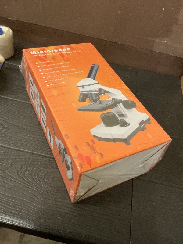 Photo 1 of PalliPartners Compound Microscope for Adults & Students - 100X-2000X High-Power Biological Microscope for Students, School Lab & Home Education, with Slides Set & Phone Adapter (White)