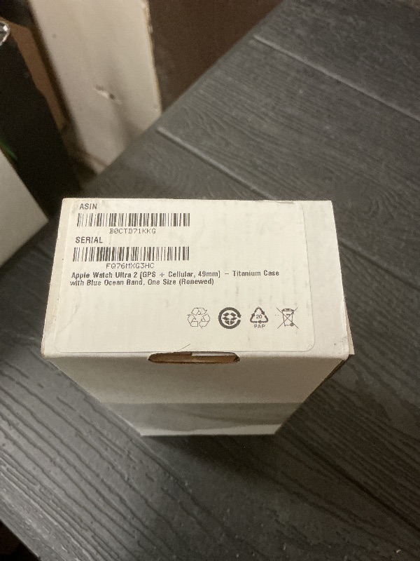 Photo 1 of Apple Watch Ultra 2 [GPS + Cellular, 49mm] - Titanium Case with Blue Ocean Band, One Size (Renewed)