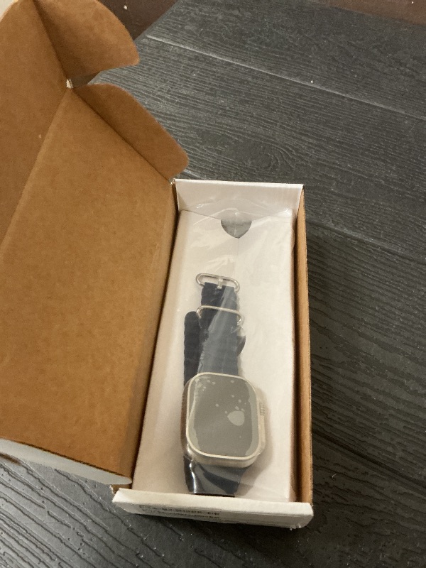 Photo 1 of Apple Watch Ultra 2 [GPS + Cellular, 49mm] - Titanium Case with Blue Ocean Band, One Size (Renewed)