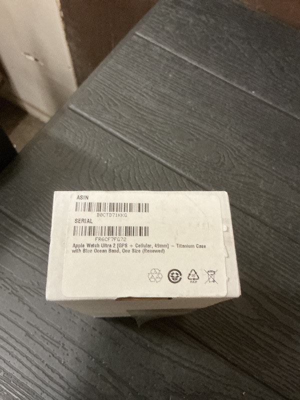 Photo 1 of Apple Watch Ultra 2 [GPS + Cellular, 49mm] - Titanium Case with Blue Ocean Band, One Size (Renewed)