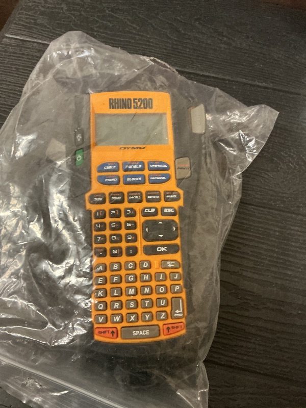 Photo 1 of DYMO Industrial Label Maker Rhino 5200 Label Maker Time-Saving Hot Keys Prints Fast Durable For Job Sites and Heavy-Duty Labeling Jobs