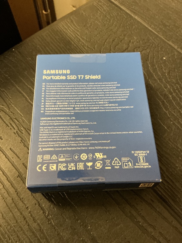 Photo 1 of Samsung T7 Shield 4TB Portable SSD - 1050MB/s, Rugged, Water & Dust Resistant, for Content Creators - Black