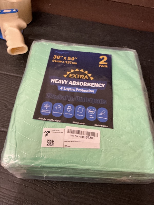 Photo 1 of 2 Pack 36” x 54” Extra Heavy Absorbency Washable Underpads, Waterproof Nursing Pads Incontinence Bed Pads, Reusable Washable Pee Pads for Dogs, Diaper Changing & Adults, Mattress Protector