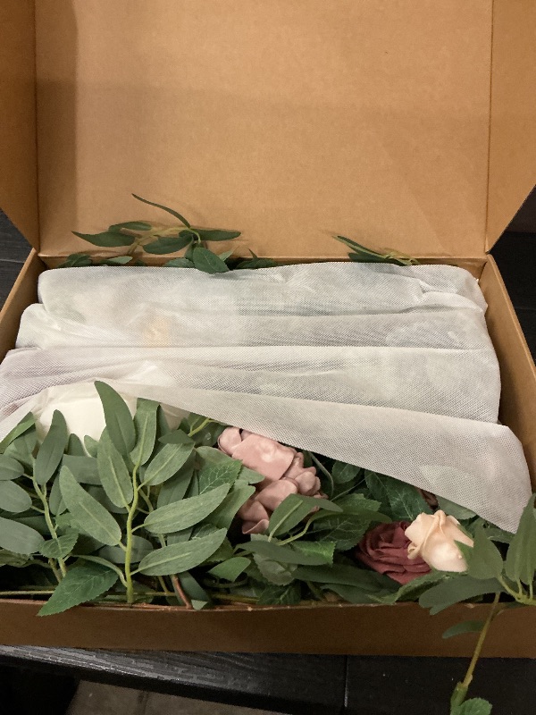 Photo 1 of Ling's Moment 6.5FT Backdrop Floral Garland, Spring Artificial Wedding Arch Flowers Pink Decor, Blush Ceremony Reception Hanging Dusty Rose Arbor Arrangement Outdoor Party Swag Home Garden Decorations