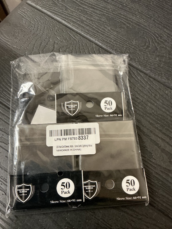 Photo 1 of 200 Pack Card Sleeves, Matte Dual Trading Card Sleeves with Opaque Back & Smooth Shuffle, Tear Resistant Card Protectors for MTG, TCG and Game Cards (Lightning Yellow)