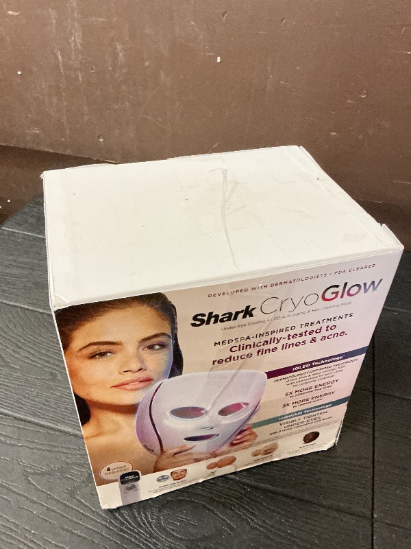 Photo 1 of Shark CryoGlow LED Face Mask with Under-Eye Cooling, Anti-Ageing & Blemish Repair, Red & Blue LED, Infrared Light Therapy, USB-C, Remote Control, Storage Bag, Lilac Chill, FW312PL