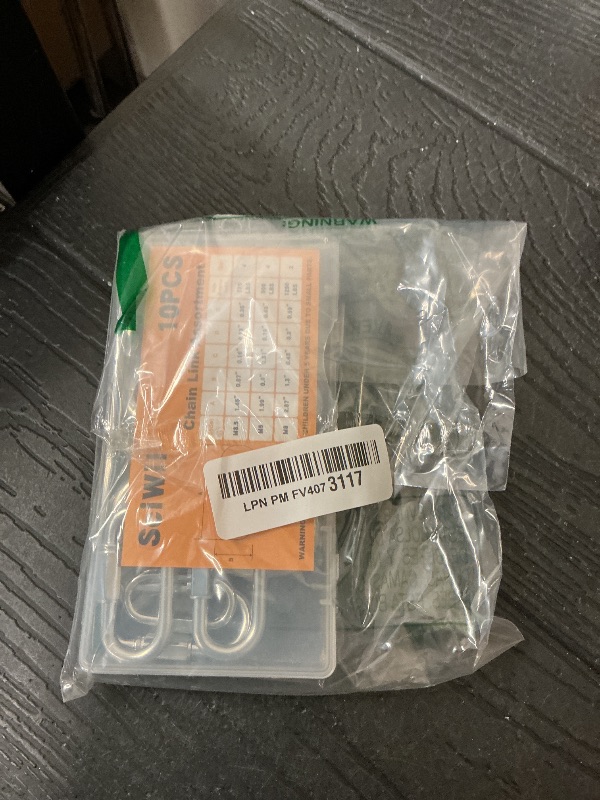 Photo 1 of 10 PCS Heavy Duty Chain Quick Links, 3 Sizes Locking Carabiner Set - Galvanized Steel Screw Lock Connector for Hammock, Trailer, Camping - Rustproof & Easy to Install