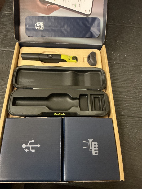 Photo 1 of Philips Norelco OneBlade 360 with Connectivity Hybrid Face + Body, Electric Beard Trimmer, Shaver and Body Groomer Kit with 360 Blade Tech, 1x360 Blade, 5-in-1 Comb, Travel Case, Model QP4631/90