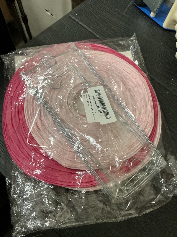 Photo 1 of 15 Pcs Pink Party Decoration Set Hanging Pink Paper Lanterns Paper Fans for Girl Women Birthday Bridal Shower Baby Shower Party Decorations