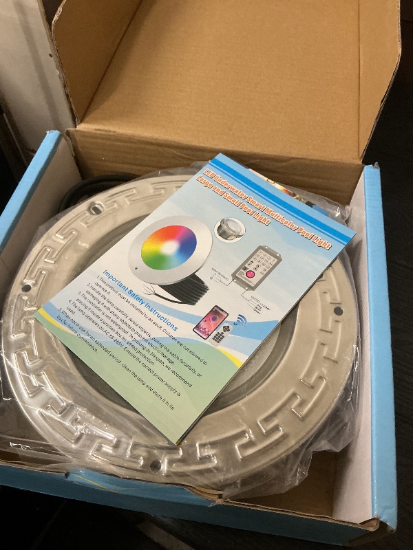 Photo 1 of Pool Lights for Inground Pool, 60W 10 Inch LED Inground Pool Light with Controller, Remote and APP Control for Wet Niche, Color Changing Underwater Swimming Pool Lights with 50 Foot Cord
