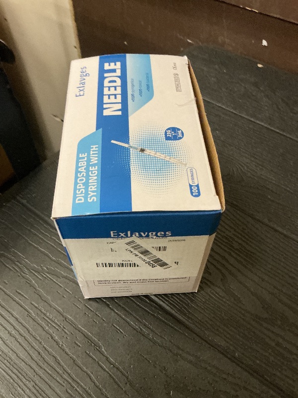 Photo 1 of 100 Pack Disposable 3ml/cc Lab Syringes with 23Ga 1 Inch Needle Luer Lock, Individually Sealed Packed