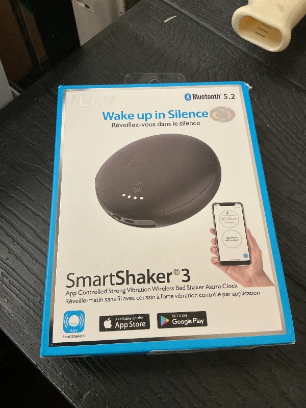 Photo 1 of iLuv Smart Shaker, Wireless Shaker for Hearing Impaired & Heavy Sleepers, 20 Alarms, Call & App Alerts, Bluetooth, Rechargable Battery, Auto DST, iOS & Android Compatible