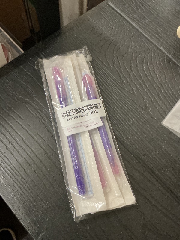 Photo 1 of 3Pcs Professional Purple Surgical Tip Skin Marker Pen Sterile Tattoo Stencil Markers Pen with Paper Ruler for Eyebrow, Lips - Individually Wrapped with Paper Ruler (2 Single Head +1 Double Head)