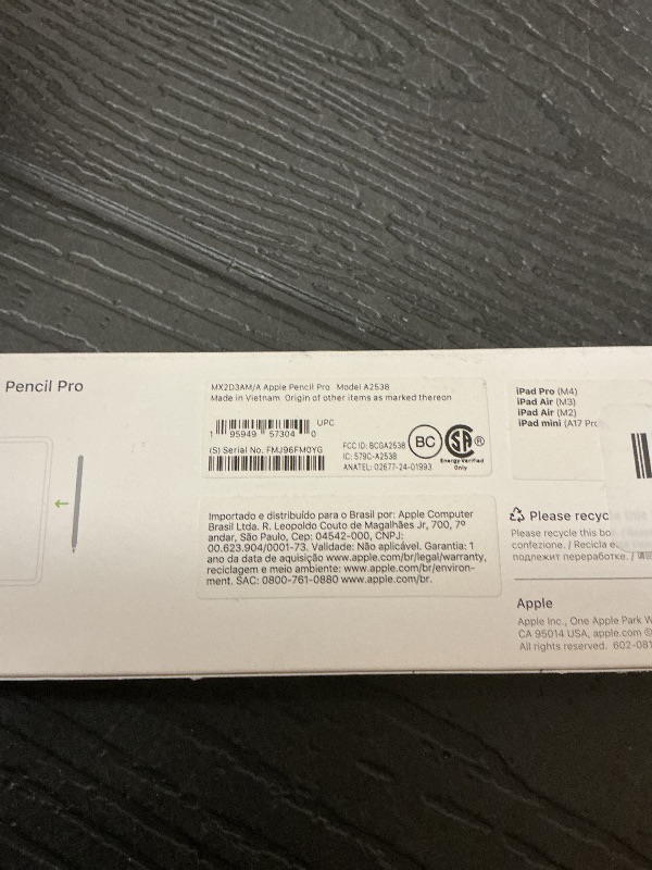 Photo 1 of Apple Pencil Pro: Latest Model - Device Compatibility Check Required - Pixel-Perfect Precision, Tilt and Pressure Sensitivity, Perfect for Note-Taking, Drawing, and Art. Charges and Pairs Magnetically
