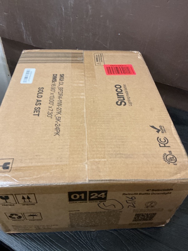 Photo 1 of Sunco 24 Pack 4 Inch LED Recessed Light, Ceiling Canless Recessed Lights, Baffle Trim, 850 LM, 10W, Selectable CCT 2700K/3000K/4000K/5000K/6000K, Dimmable with Junction Box