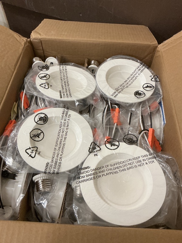 Photo 1 of Sunco 24 Pack 4 Inch LED Recessed Light, Ceiling Canless Recessed Lights, Baffle Trim, 850 LM, 10W, Selectable CCT 2700K/3000K/4000K/5000K/6000K, Dimmable with Junction Box