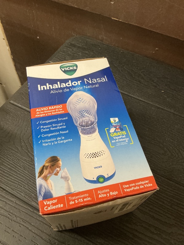 Photo 1 of Vicks Sinus Inhaler, New & Improved Non-Medicated Steam Inhaler for Sinus Relief, Allergies, Congestion & Colds, Vocal Steamer, Soothes Nasal & Throat Passages, Works with VapoPads (1 Included)