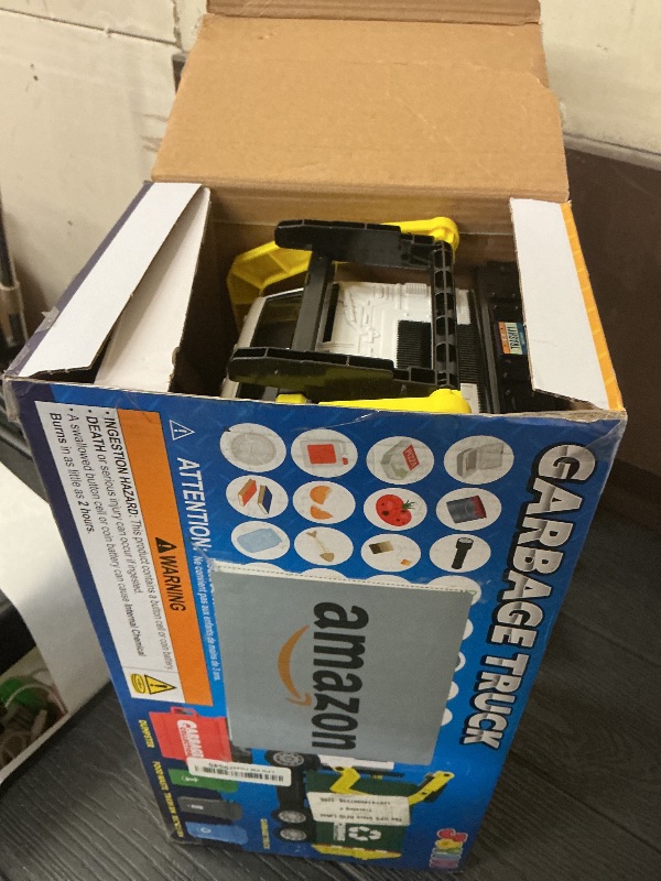 Photo 1 of JOYIN Large Friction Powered Garbage Truck Toy Set, Includes Dumpster, Trash Bins, and Learning Cards for Kids, Boy Toys Birthday Gift for Boys Girls Kids Toddler Gift of Easter Basket Stuffers