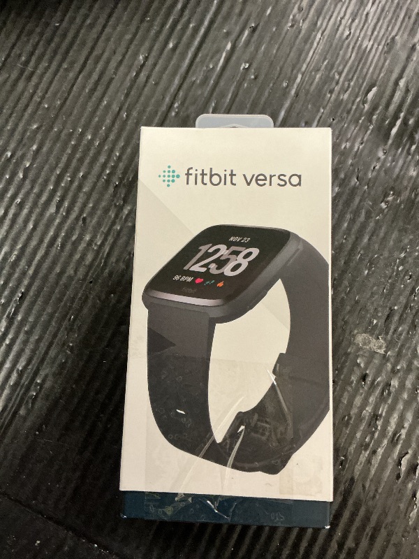 Photo 1 of Fitbit Versa Smart Watch, Black/Black Aluminium, One Size (S & L Bands Included)