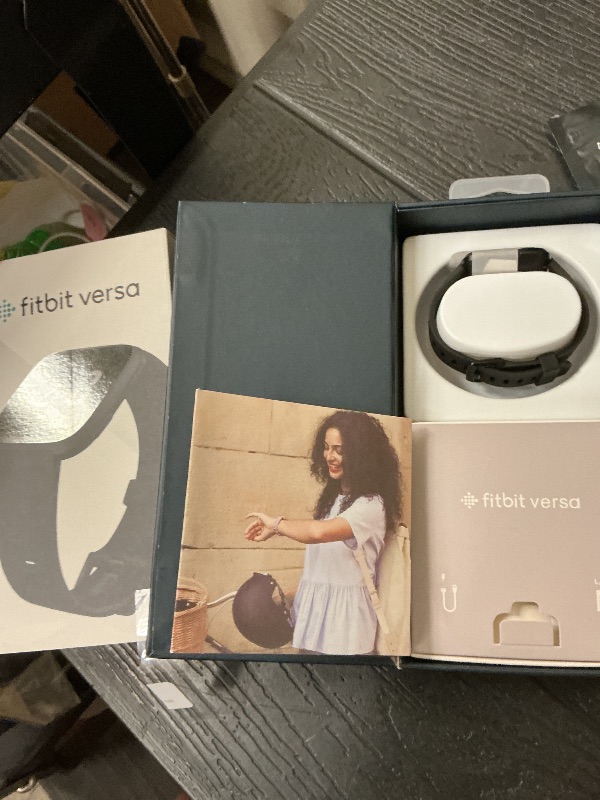 Photo 1 of Fitbit Versa Smart Watch, Black/Black Aluminium, One Size (S & L Bands Included)