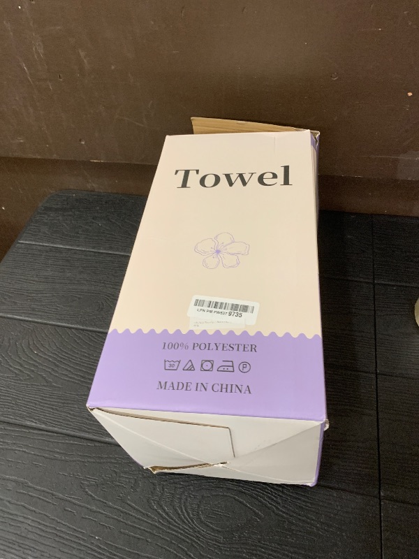 Photo 1 of 18 Pcs Purple Woven Family Towels Set-6 Bath Sheets,6 Hand Towels,6 Washcloths Soft Polyester Towels Absorbent Shower Towel Quick Dry Beach Chair Towel Lint Less Towels Set for Bathroom Spa Gym Hotel