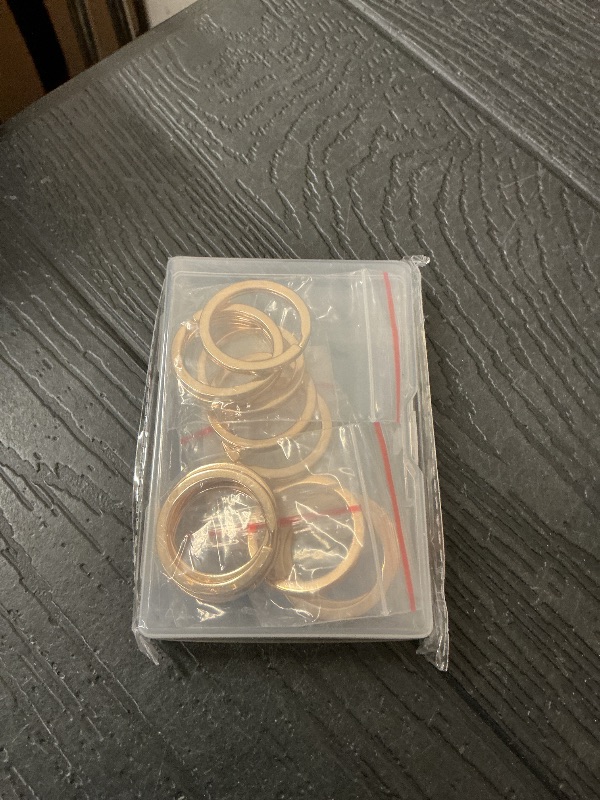 Photo 1 of 12pcs Metal Flat Key Rings, 1 inch Thick Round Split Keyring for Car Office Home DIY Keychains (Gold)