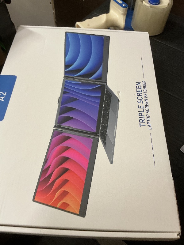 Photo 1 of FEZOBR Laptop Screen Extender, 14'' FHD 1080P IPS Portable Monitor for Laptop, Triple Screen Extender Monitor Plug-Play for Mac/Windows/Chrome, Fit 13”-17.3” Laptops