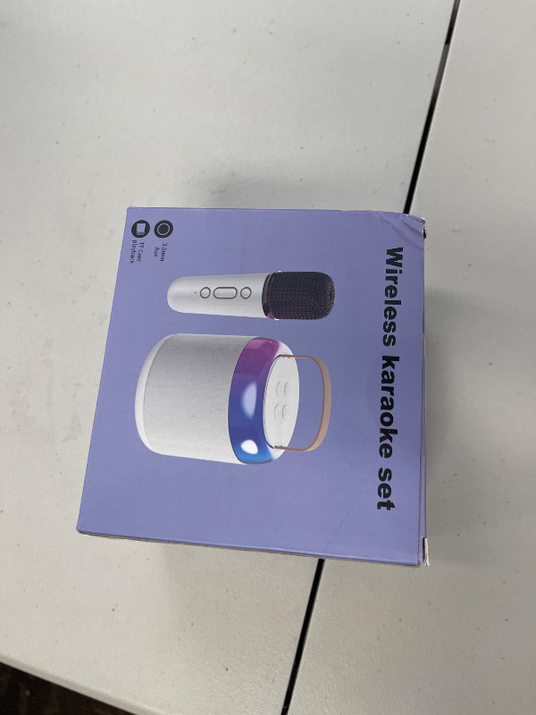 Photo 1 of FOJELD Mini Karaoke Machine for Kids, Portable Bluetooth Speaker with Wireless Microphones, Gift for Girls Toys 4, 5, 6, 7, 8, 10, 12+ Years Old Birthday Family Home Party(Y2-White-1 Mic)