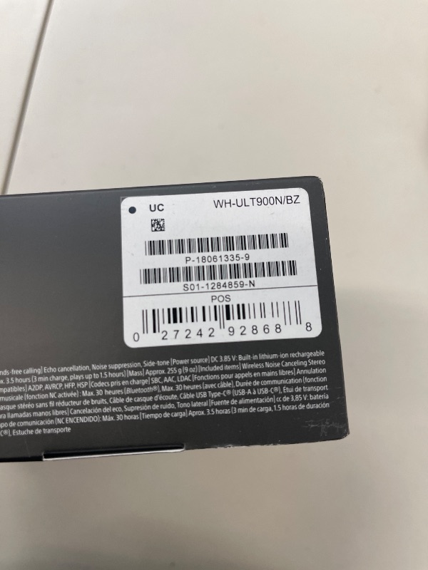 Photo 1 of Sony ULT WEAR Over-Ear Noise Cancelling Bluetooth Headphones with Alexa Built-in, Comfortable Design, 30-Hour Battery, Massive Bass, Black