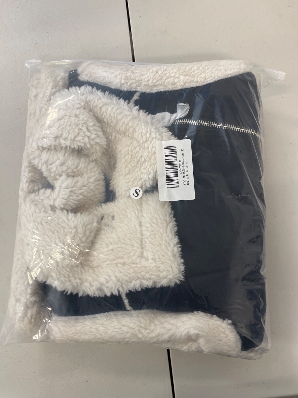 Photo 1 of WYOYW Women’s Fur Suede Vest Winter Leather Fur Lined Warm Sherpa Vest Black S