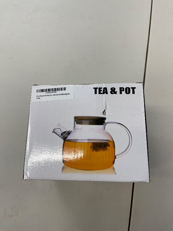 Photo 1 of Generic Glass Teapot Stovetop Safe, 33.8oz/1000ml Clear Teapots with Removable Filter Spout, Teapot for Loose Leaf and Blooming Tea, small, GBWP30001-101