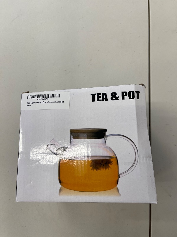 Photo 1 of Generic Glass Teapot Stovetop Safe, 33.8oz/1000ml Clear Teapots with Removable Filter Spout, Teapot for Loose Leaf and Blooming Tea, small, GBWP30001-101